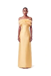 Vestido New Alba Longo Plumas Top