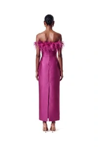 Vestido New Alba Midi Plumas Top