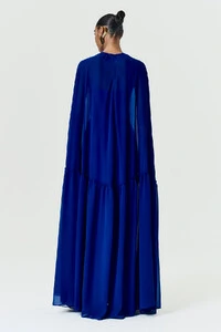Vestido Alba Longo Com Capa Eleonora