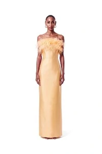 Vestido New Alba Longo Plumas Top