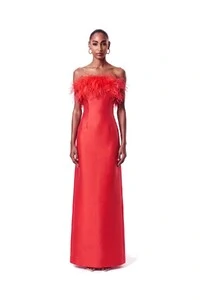 Vestido New Alba Longo Plumas Top