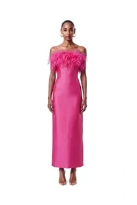 Vestido New Alba Midi Plumas Top