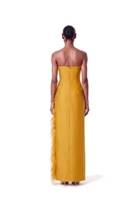 Vestido Raquel Plumas Crepe