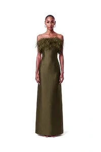 Vestido New Alba Longo Plumas Top