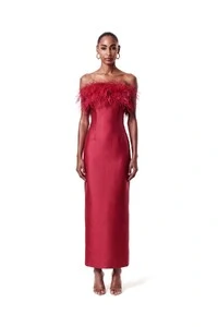 Vestido New Alba Midi Plumas Top