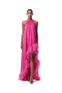 Vestido Violeta Plumas