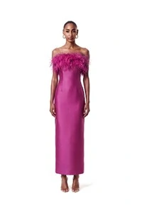 Vestido New Alba Midi Plumas Top