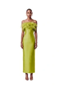 Vestido New Alba Midi Plumas Top