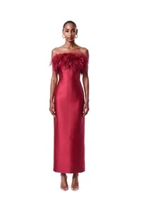 Vestido New Alba Midi Plumas Top