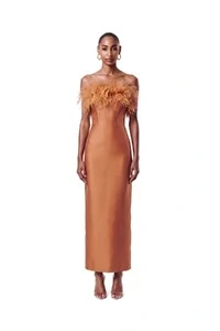 Vestido New Alba Midi Plumas Top