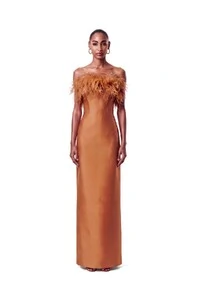 Vestido New Alba Longo Plumas Top