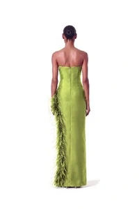 Vestido Raquel Plumas Crepe