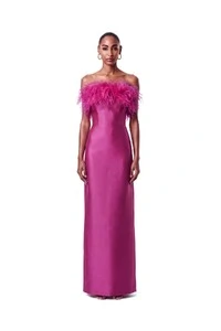 Vestido New Alba Longo Plumas Top
