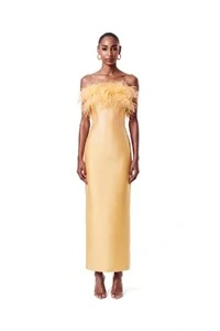 Vestido New Alba Midi Plumas Top