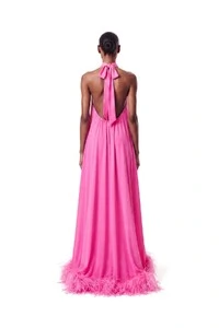 Vestido Violeta Plumas