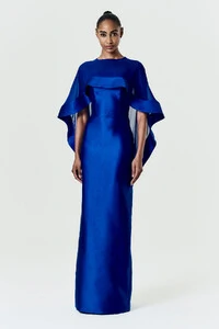 Vestido Alba Longo Com Capa Catarina Curta