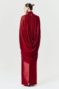 Vestido Alba Longo Com Capa Sophie