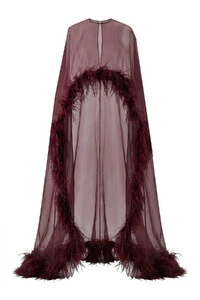 Capa Longa com Plumas