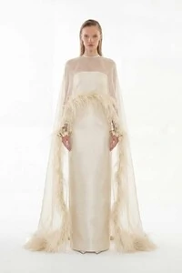 Vestido Alba com Capa Longo Bridal