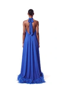Vestido Violeta Plumas