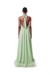 Vestido Violeta Plumas