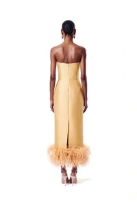 Vestido New Alba Midi Plumas Barra