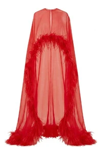 Capa Longa com Plumas
