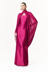 Vestido Alba Longo Com Capa Sophie