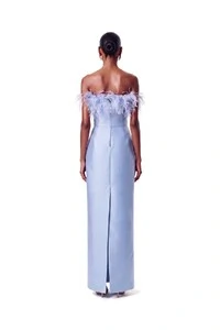 Vestido New Alba Longo Plumas Top