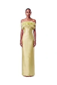 Vestido New Alba Longo Plumas Top