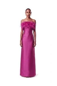 Vestido New Alba Longo Plumas Top