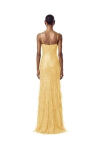 Vestido Nanterre Paetê Plumas
