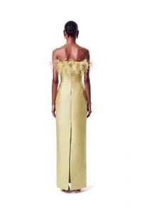 Vestido New Alba Longo Plumas Top