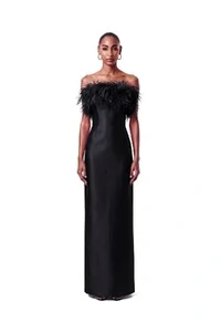 Vestido New Alba Longo Plumas Top