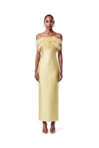 Vestido New Alba Midi Plumas Top
