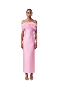 Vestido New Alba Midi Plumas Top