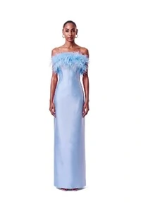 Vestido New Alba Longo Plumas Top
