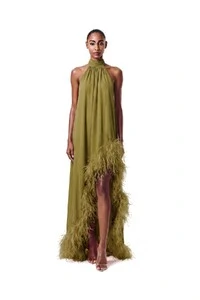 Vestido Violeta Plumas