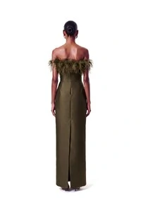 Vestido New Alba Longo Plumas Top