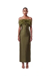 Vestido New Alba Midi Plumas Top