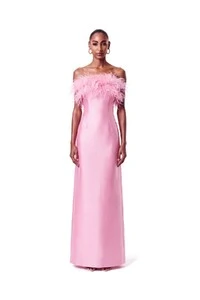 Vestido New Alba Longo Plumas Top