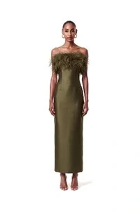 Vestido New Alba Midi Plumas Top