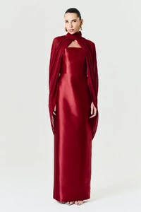 Vestido Alba Longo Com Capa Sophie