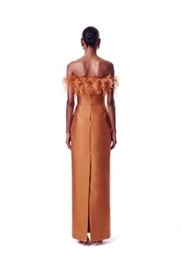 Vestido New Alba Longo Plumas Top