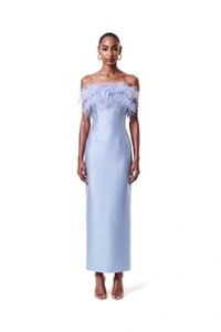Vestido New Alba Midi Plumas Top