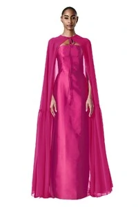 Vestido Alba Longo Com Capa Eleonora