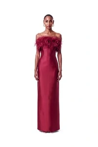 Vestido New Alba Longo Plumas Top