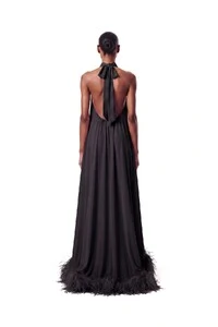 Vestido Violeta Plumas