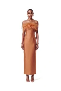 Vestido New Alba Midi Plumas Top