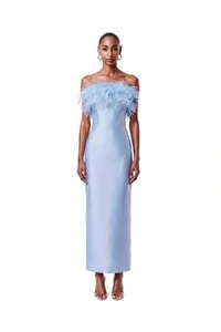 Vestido New Alba Midi Plumas Top